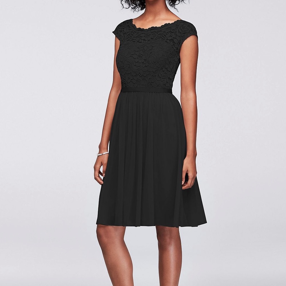 NWT David’s Bridal Plus Size Black Lace Dress sz24